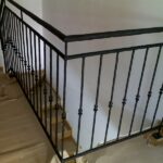 Balustrada wewnętrzna prosta stalowa kuta czarna