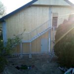 Schody awaryjne balustrada stalowa prosta