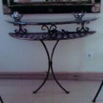 stolik mały blat szklany półkolisty