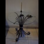 stolik metaloplastyka szklany blat