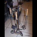 zestaw kominkowy szufelka pogrzebacz miotełka sczypce